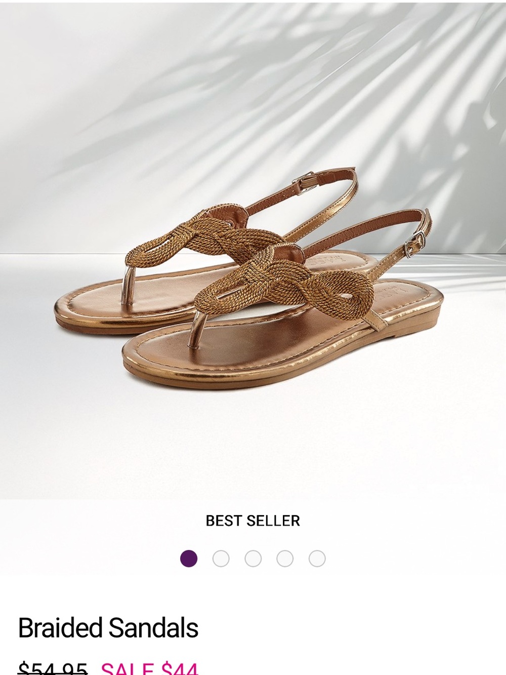 Braided Slingback Sandals in Metallic Bronze